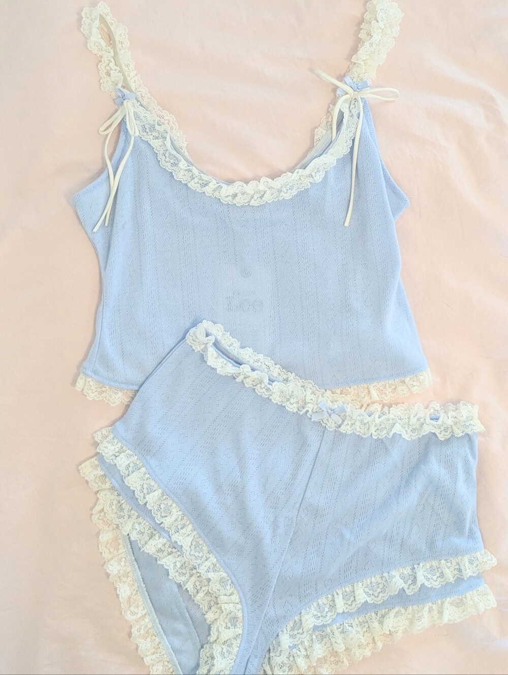 Kacey Musgraves x Lee Light blue ruffle Set